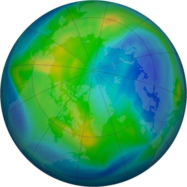Arctic ozone map for 31 October 2005